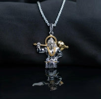 Jai Hanuman Gold-Silver Pendant with Chain